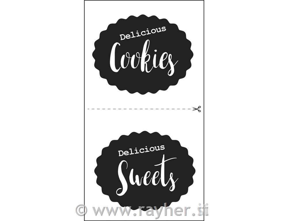 Decorat.peel-off motifs "Delicious"10x16cm, tab-bag 2sheets