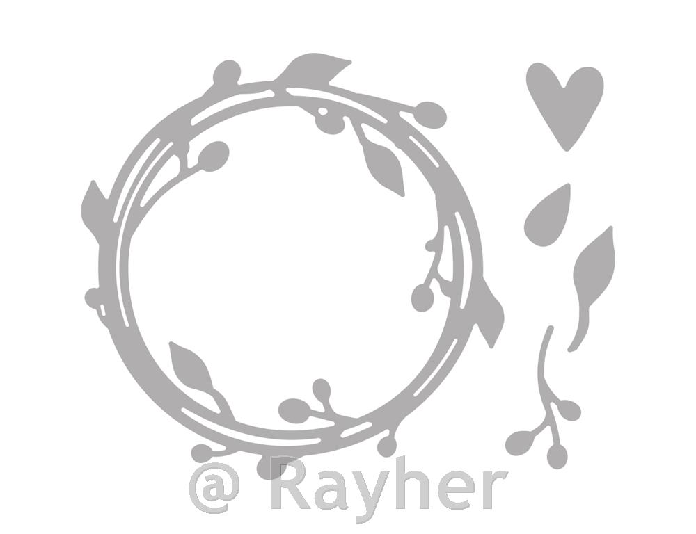 Rezalne šablone Rayher, Venec z listi, cca 7.5cm, set 5