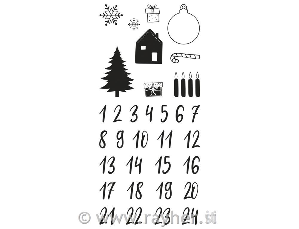 Štampiljke - Adventni koledar Classic, 97x205mm, 33 motivov