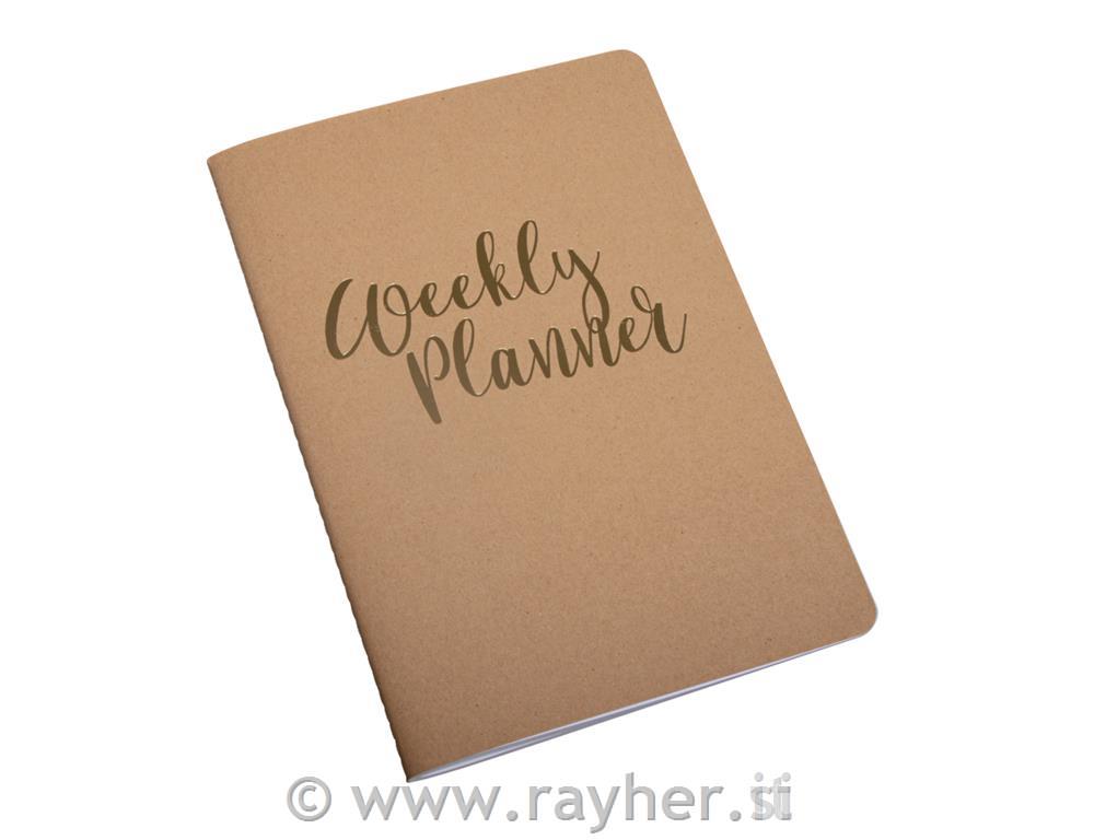Planer tedenski "Weekly Planner", kraft, A5, 60-listni, 80 g