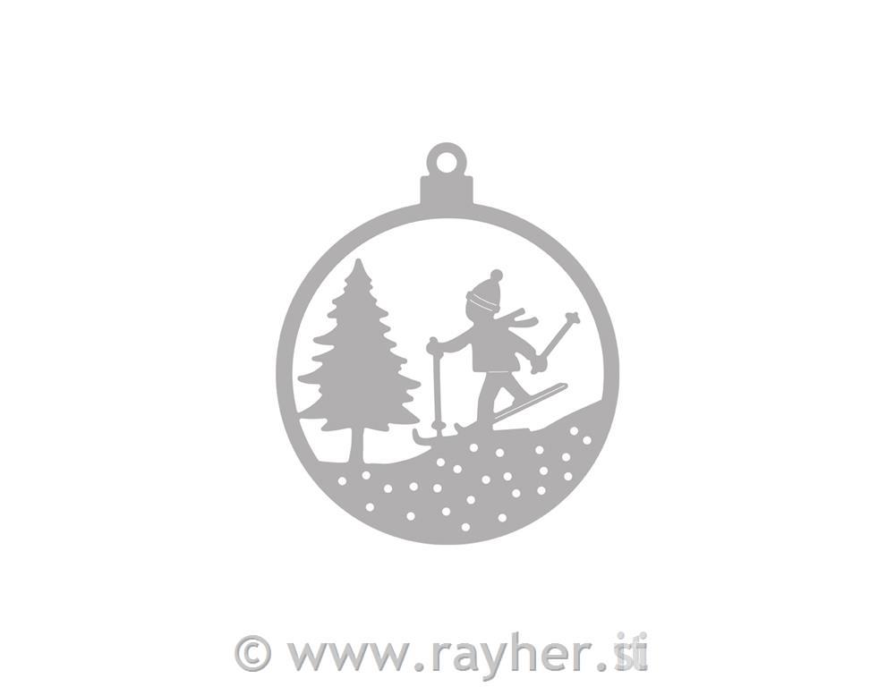 Rezalna šablona Rayher, Balonček - Smučar, 6.5cm