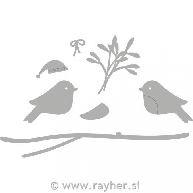 Rezalne šablone Zimski ptički 8-delna 0,2-10,3 x 0,2-3,6 cm