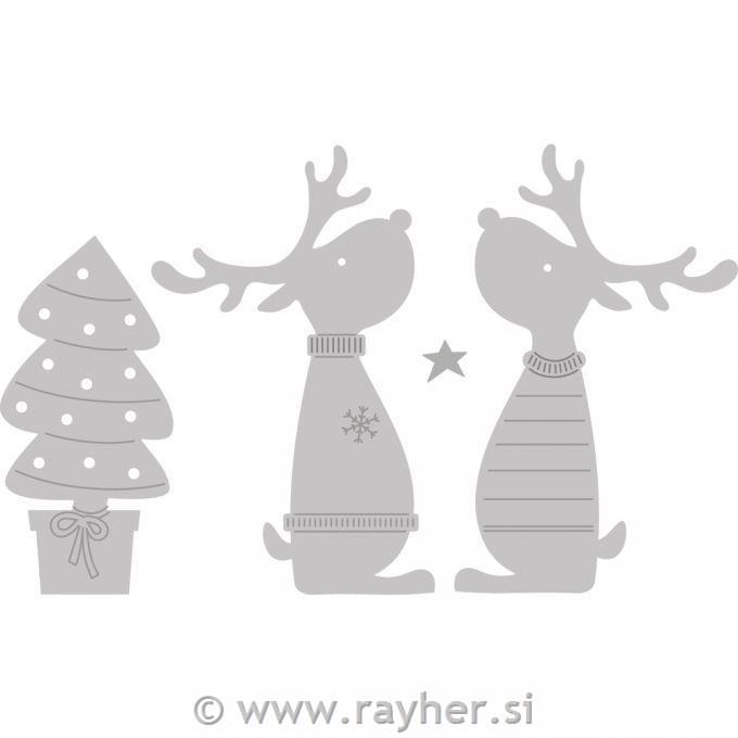 Rezalne šablone Praznična jelenčka, set 4