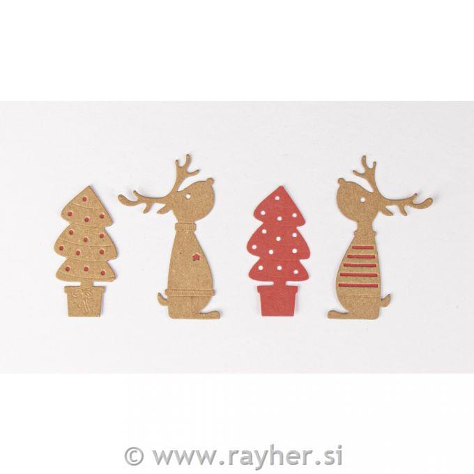 Rezalne šablone Praznična jelenčka, set 4