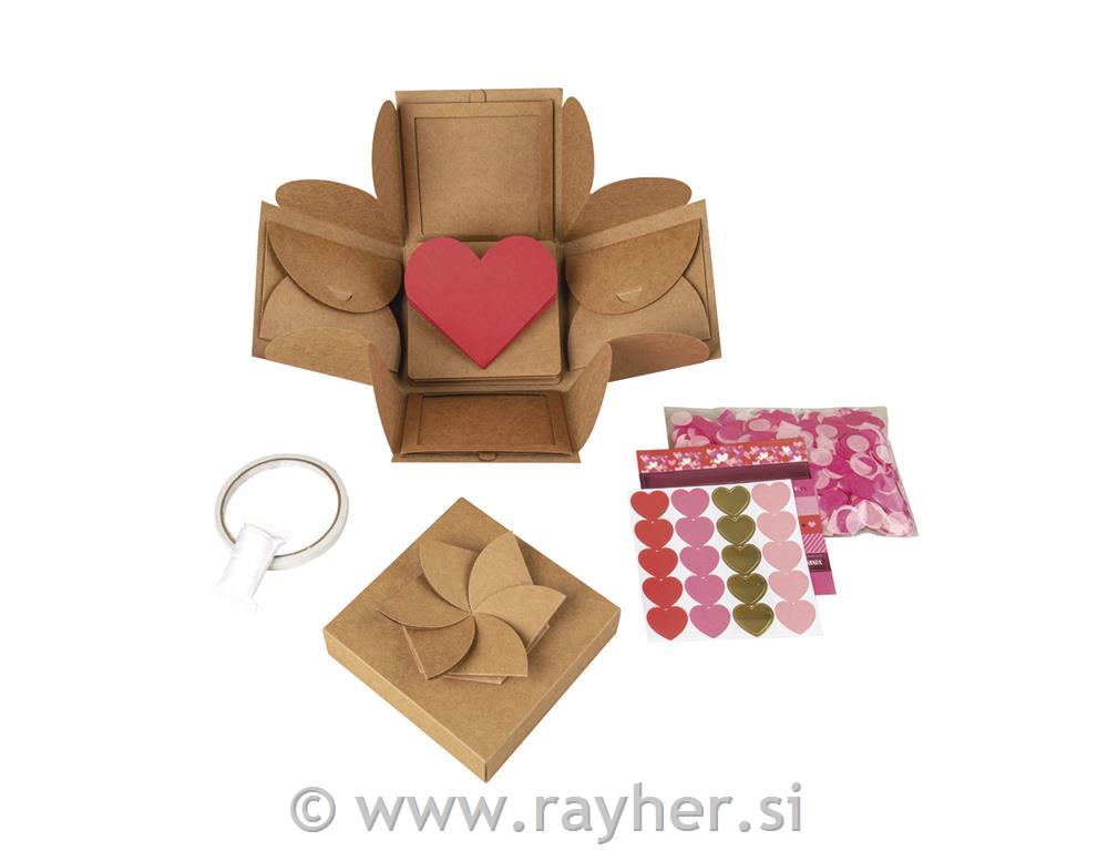 DIY Explosionsbox, kraft, 12x12x12cm, 16