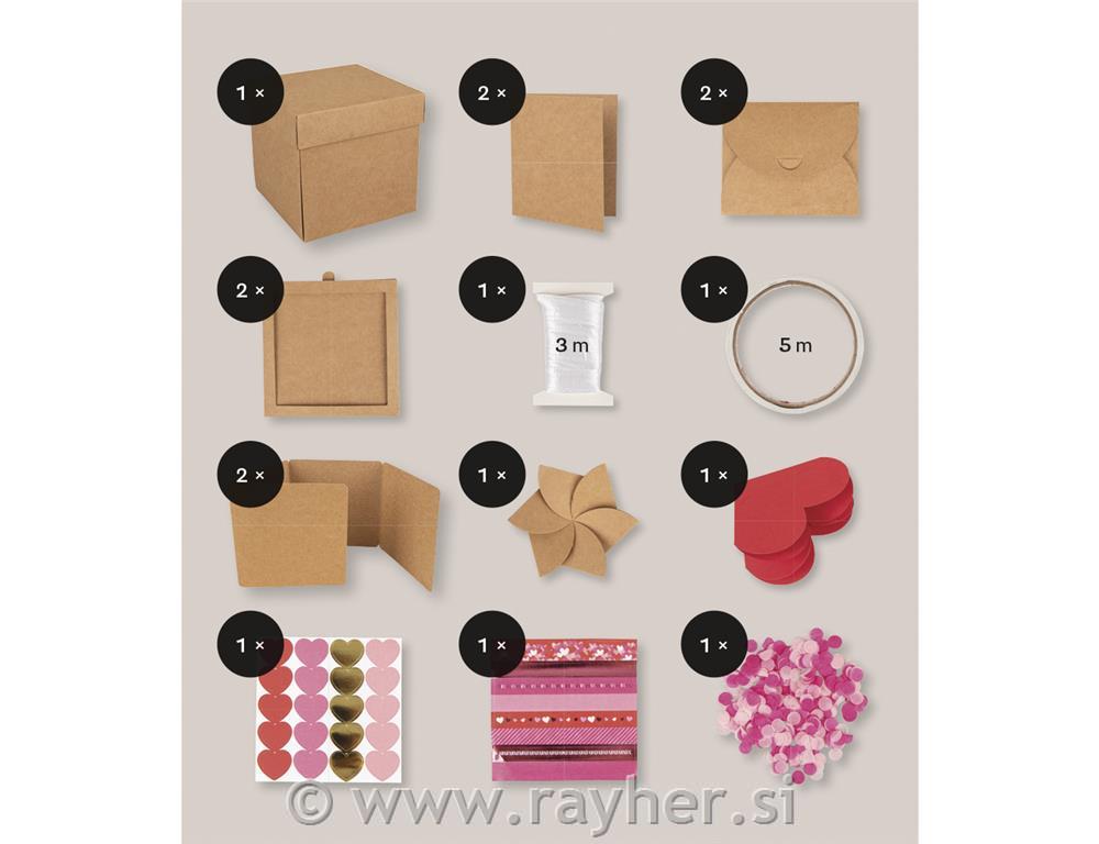 DIY Explosionsbox, kraft, 12x12x12cm, 16