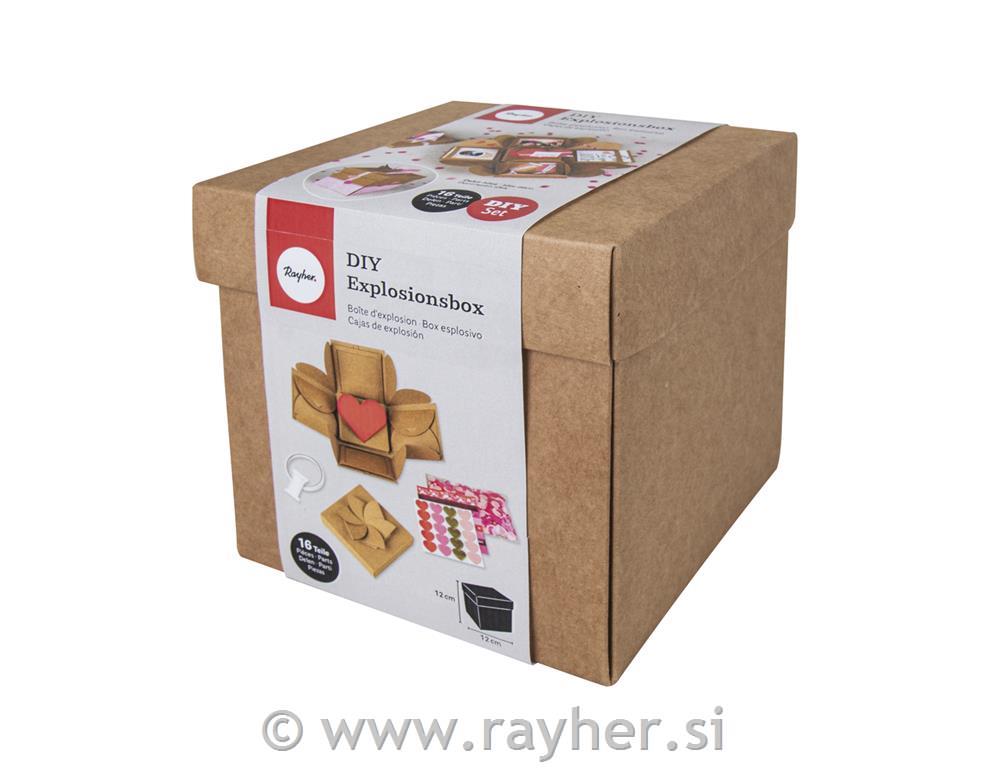 DIY Explosionsbox, kraft, 12x12x12cm, 16