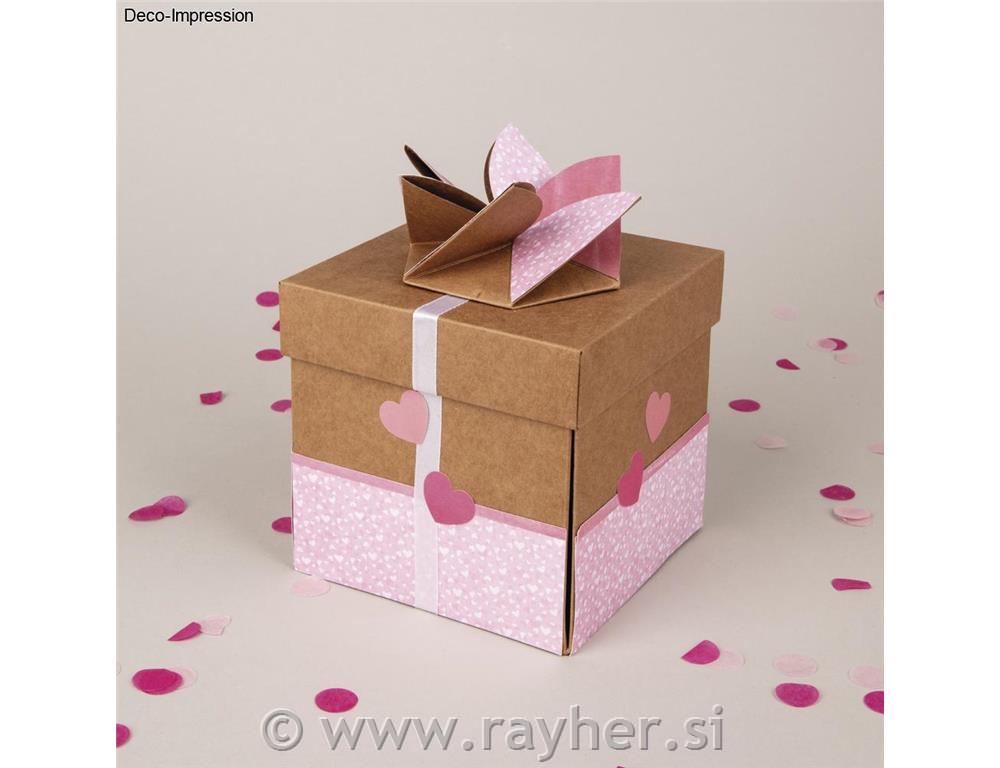 DIY Explosionsbox, kraft, 12x12x12cm, 16