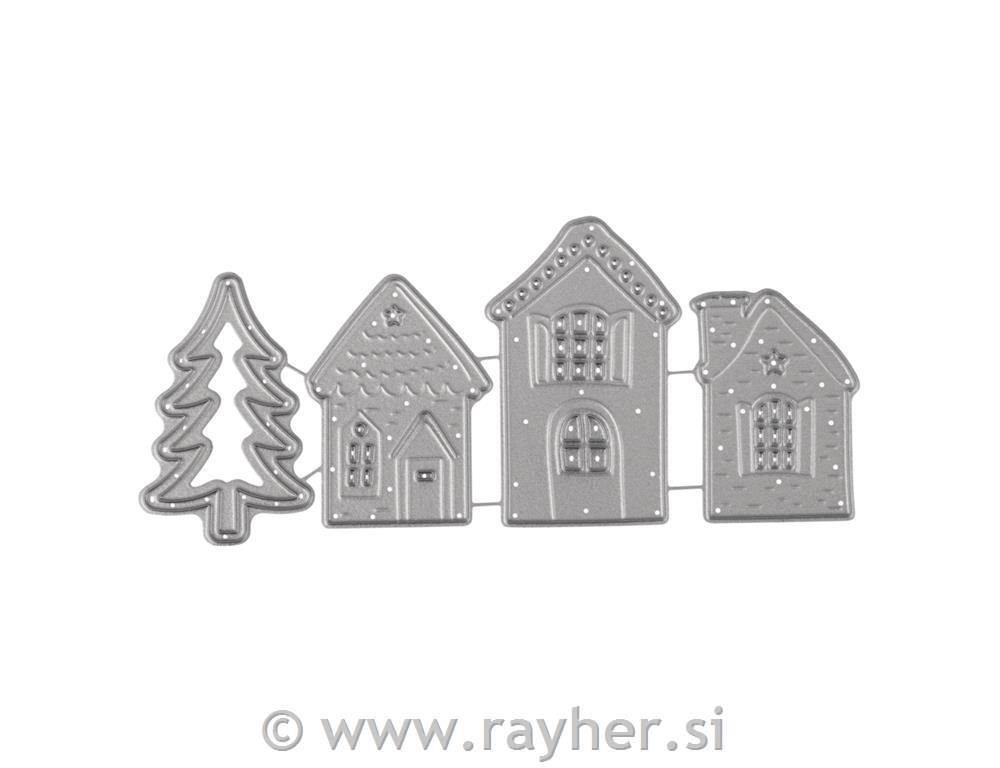 Rezalna šablona Zimske hišice