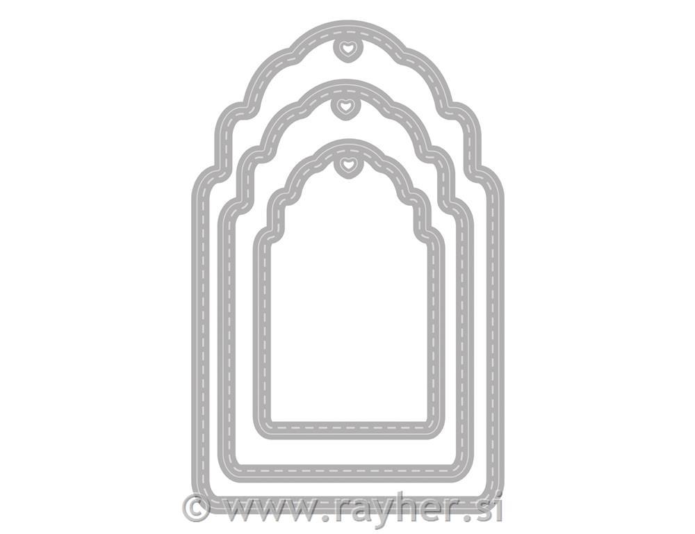 Rezalna šablona Pendant; 3.2-5.3cm x 5.1-8.5cm, 3 delni