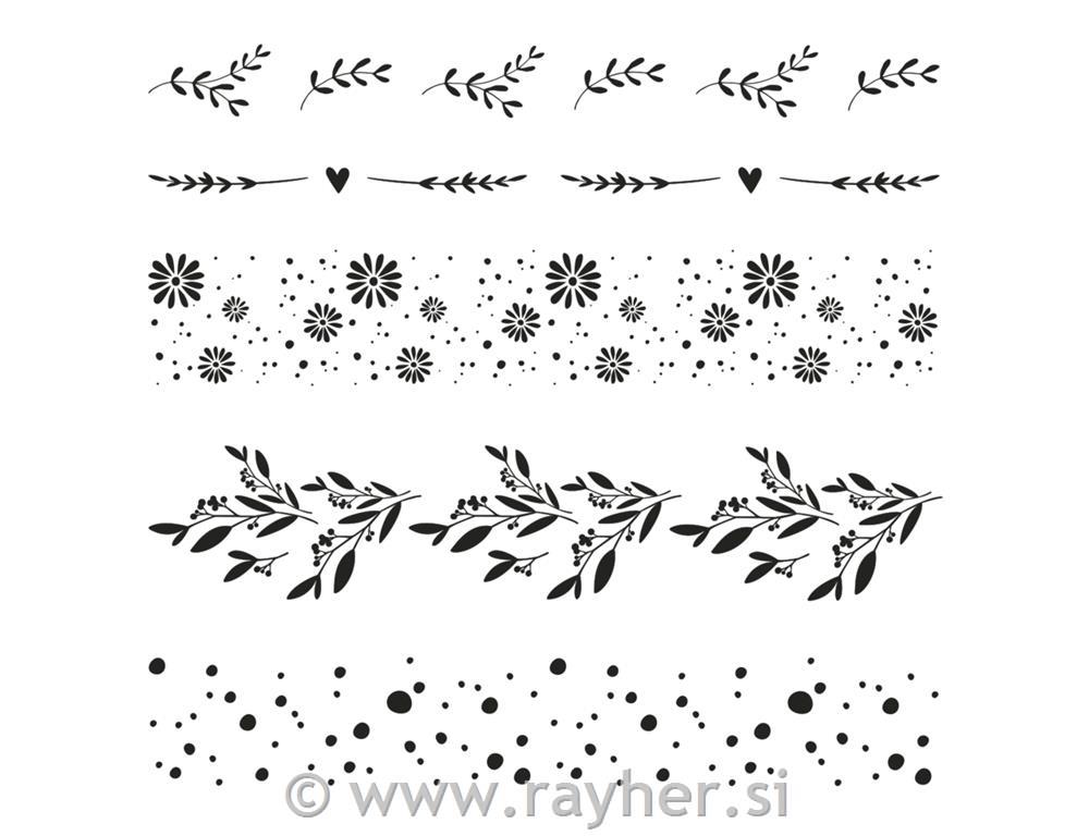 Štampiljke Cvetlični motivi, 102,5x97 mm, 5 motivov