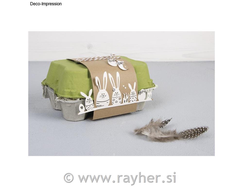 Punch template Bunny family, 12.1x5.2cm,1-piece, tab-bag