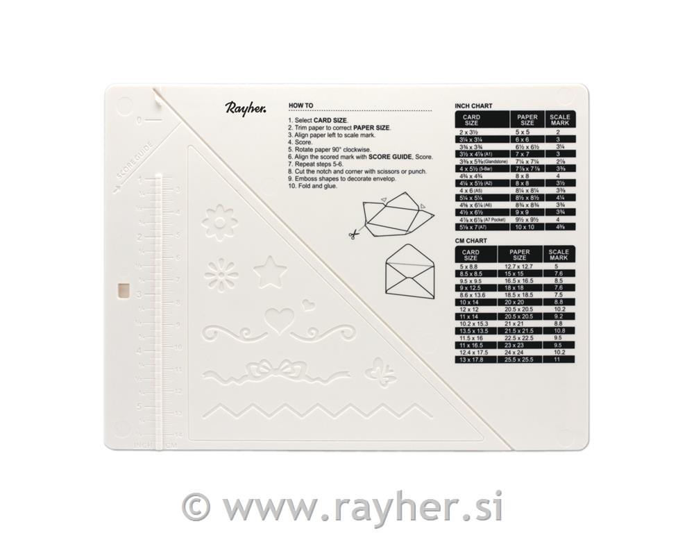 Mini scoring board, multi-purpose, 18x14cm, corner punch+bone folder