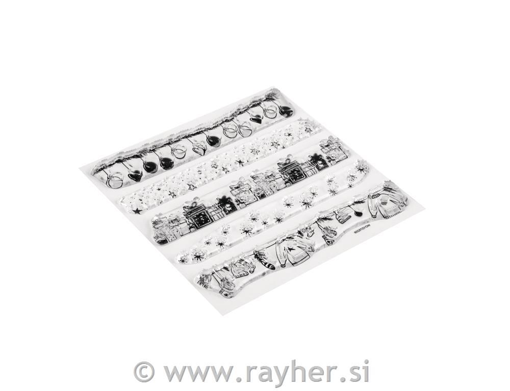 Clear Stamps - Christmas border trims, 102.5x97mm, 5 motifs, 1sheet