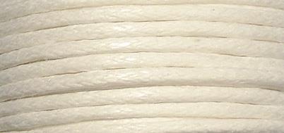 Cotton cord, waxed, white, 1 mm, tab-car