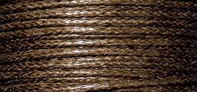 Cotton cord, waxed, dark brown, 1 mm, ta