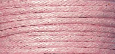 Cotton cord, waxed, pale-pink, 1 mm, tab