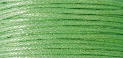 Cotton cord, waxed, green, 1 mm, tab-car