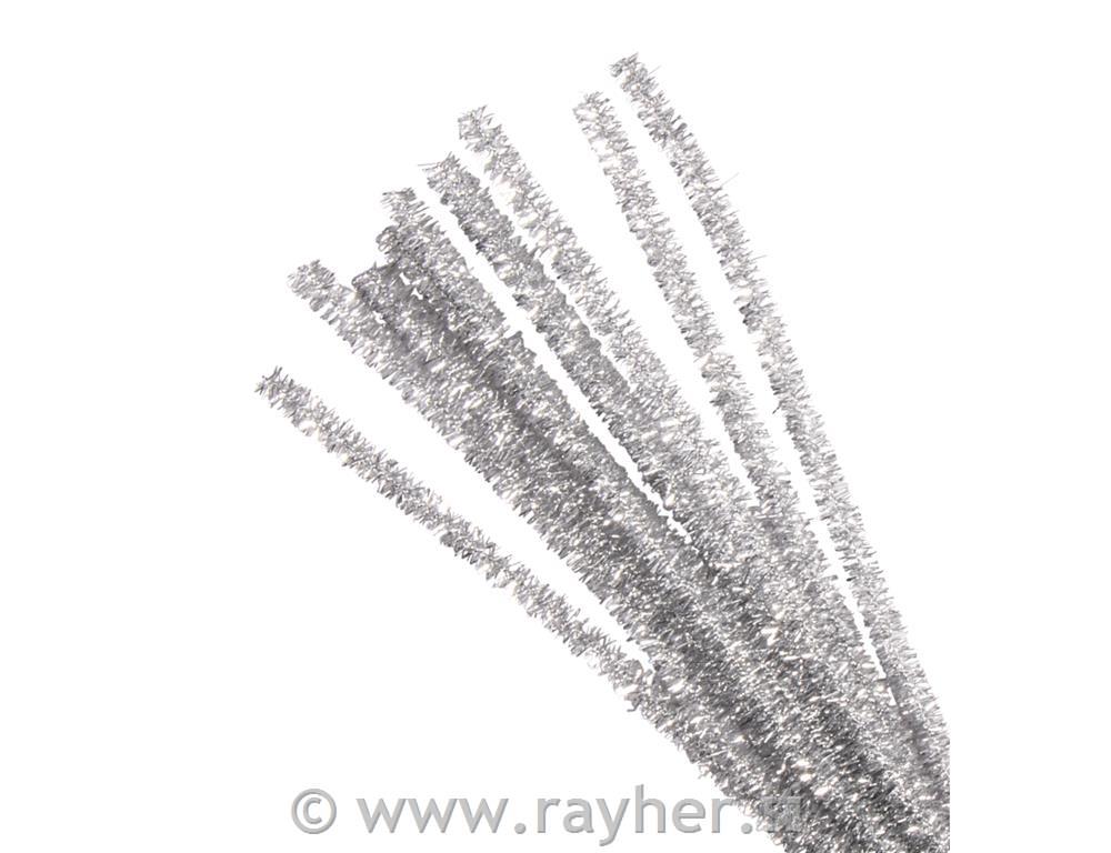 Kosmate žičke kovinske barve, 50cm, 9mm, srebrne, 10kom