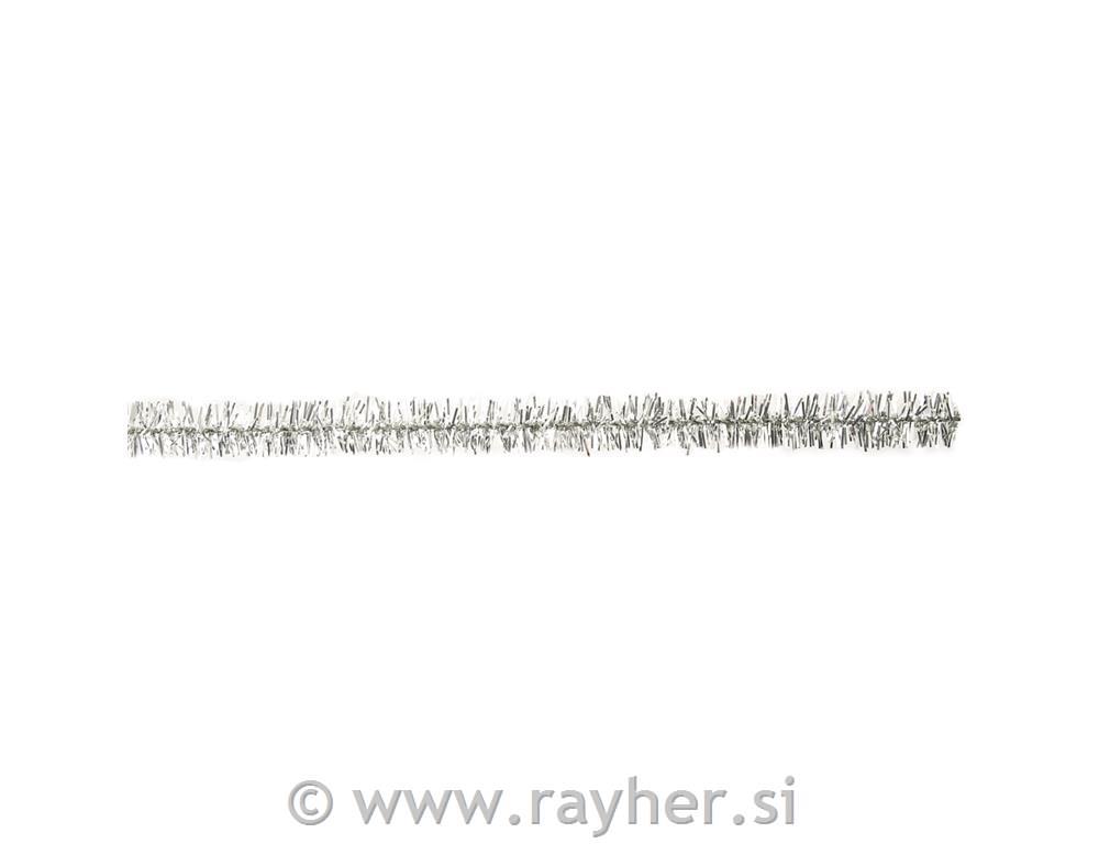 Kosmate žičke kovinske barve, 50cm, 9mm, srebrne, 10kom