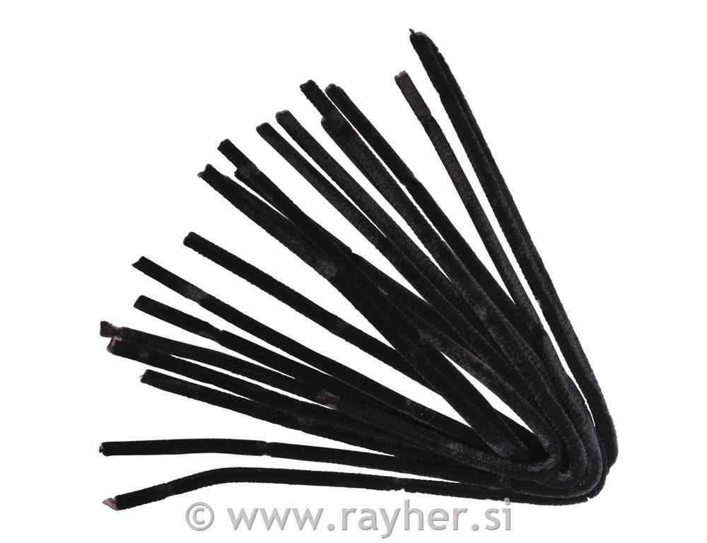 Kosmate žičke, 50 cm, črne, 10 kom., debelina 9 mm