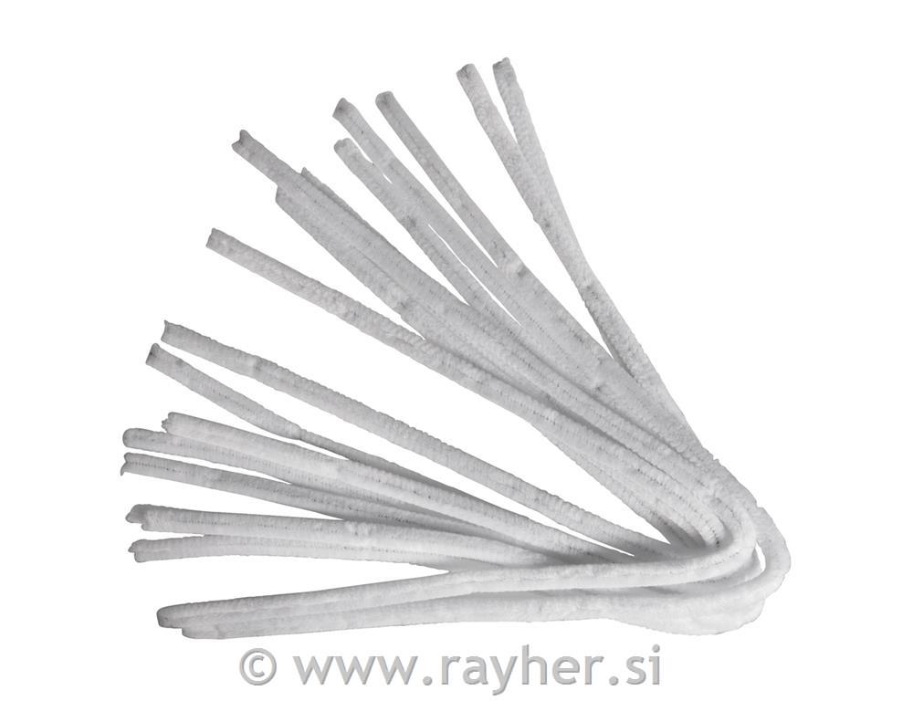 Kosmate žičke, 50 cm, bele, 10 kom., debelina 9 mm