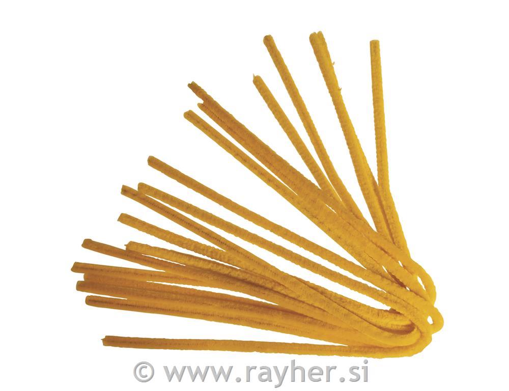 Kosmate žičke, 50 cm, rumene, 10 kom., debelina 9 mm