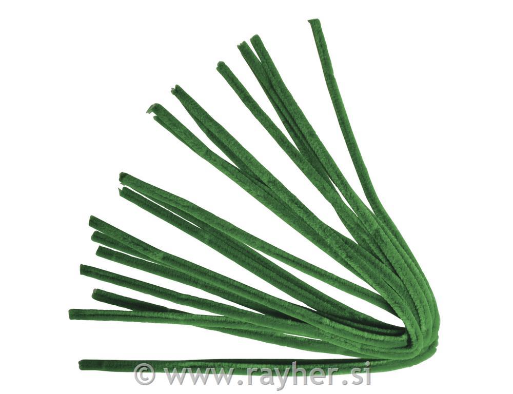 Kosmate žičke, 50 cm, zelene, 10 kom., debelina 9 mm