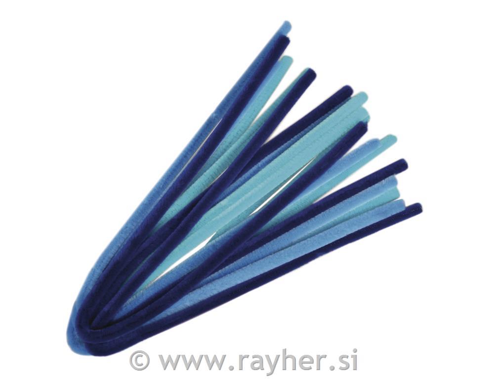 Chenille wire mix, blue tones, 50x0.9cm,