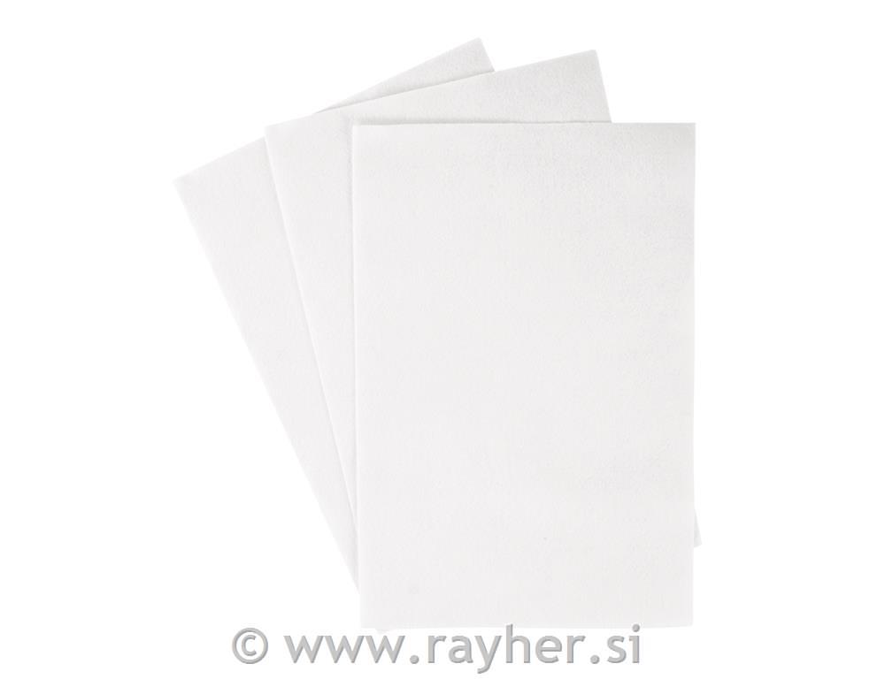 Filc A4, 0,8-1 mm, bel, 20x30 cm