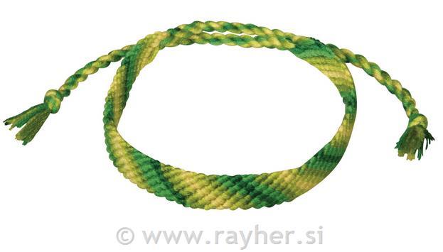 Bombažne vrvice "Stitch & Knot", zelene, 5barvx10m