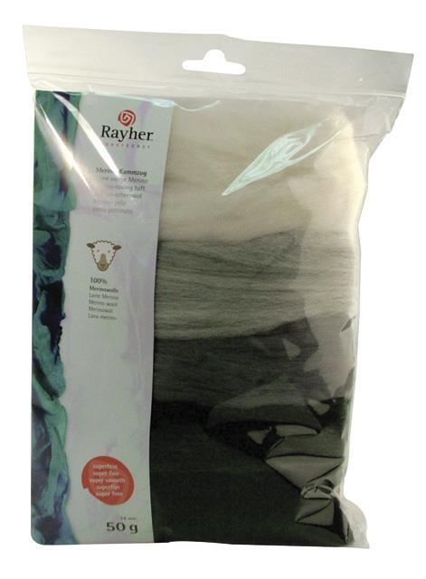 Merion roving tuft, super smooth, black-