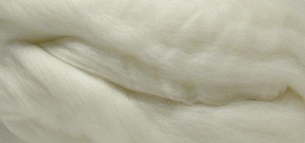 Merion roving tuft, super smooth, white,