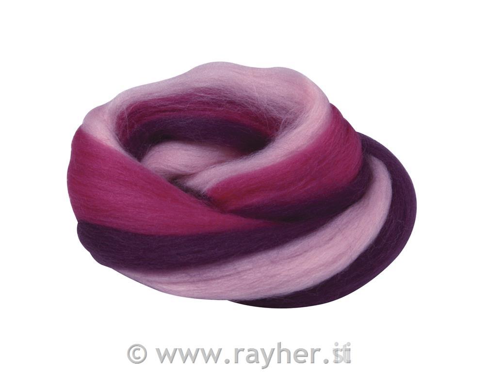 Merion roving tuft, multicolour, in band
