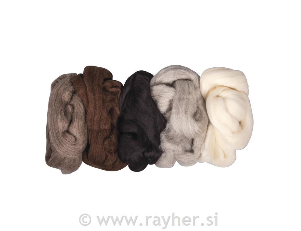 Volneno predivo, Natural, 5 barv, 125g