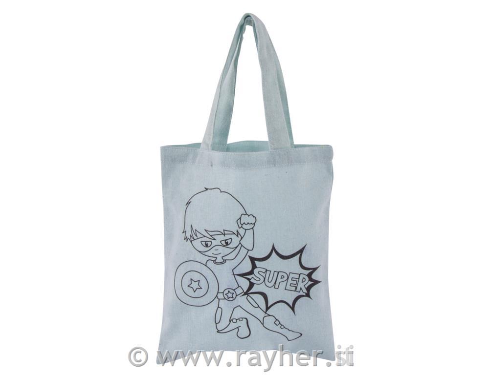 Vrečka bombažna, Za fante, modra, 20x25cm