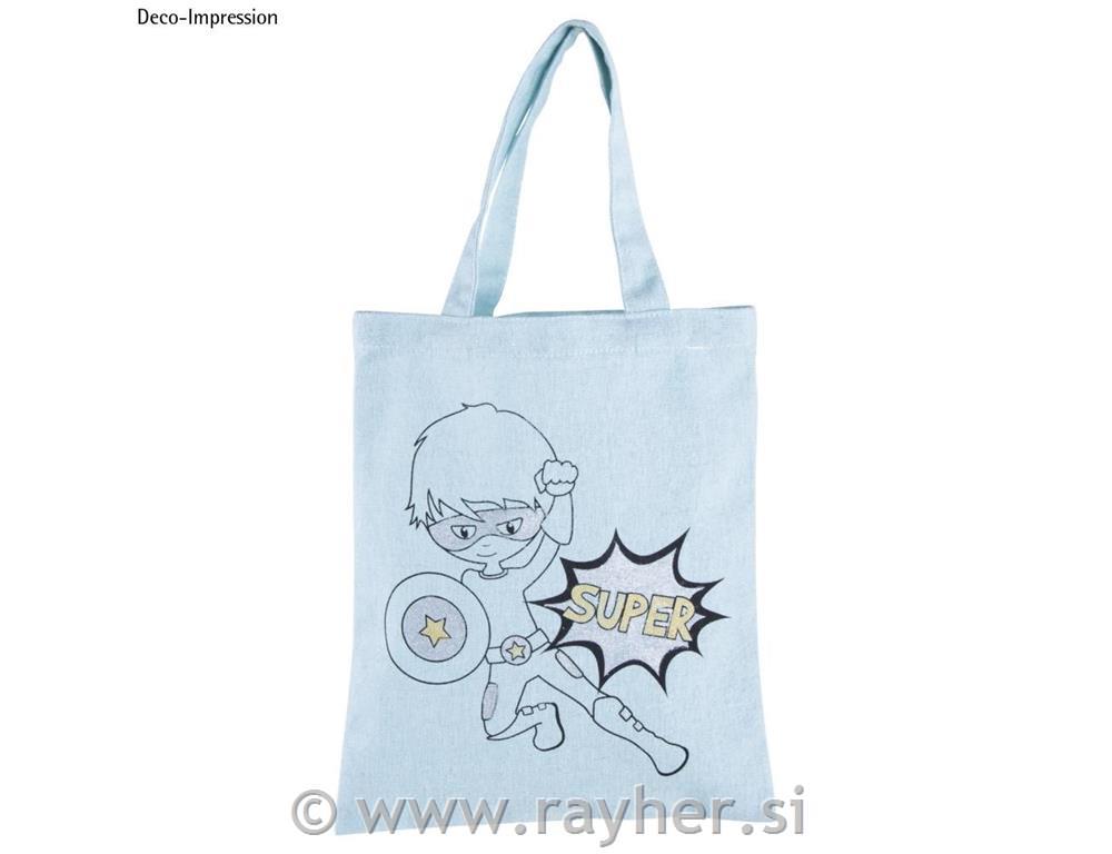 Vrečka bombažna, Za fante, modra, 20x25cm