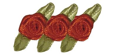 Cvet na traku, 10 mm, rdeč, 20 kom.