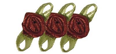 Floweret on bows, 10 mm, wine-red, tab-b
