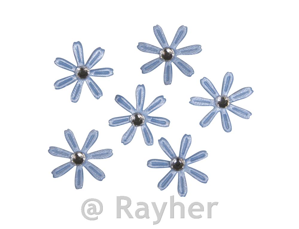 Satin Blossoms with rhinestones, 1.8cm o