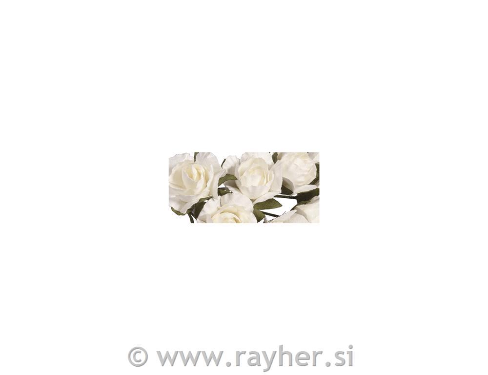 Vrtnice iz papirja, 15mm , 12 kosov, bele