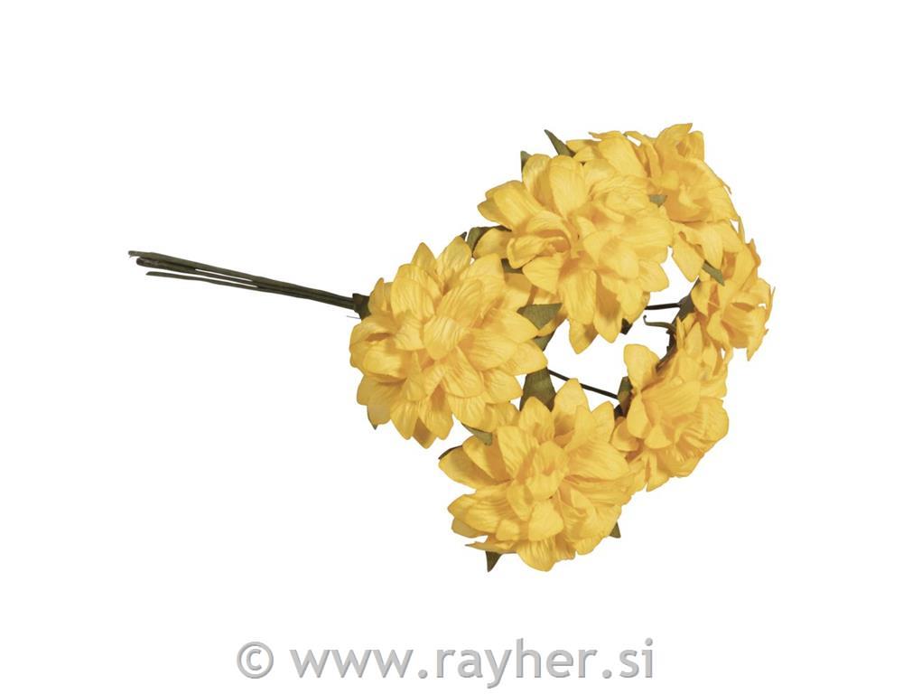 Anemone iz papirja, 30mm, 6 kosov, rumene