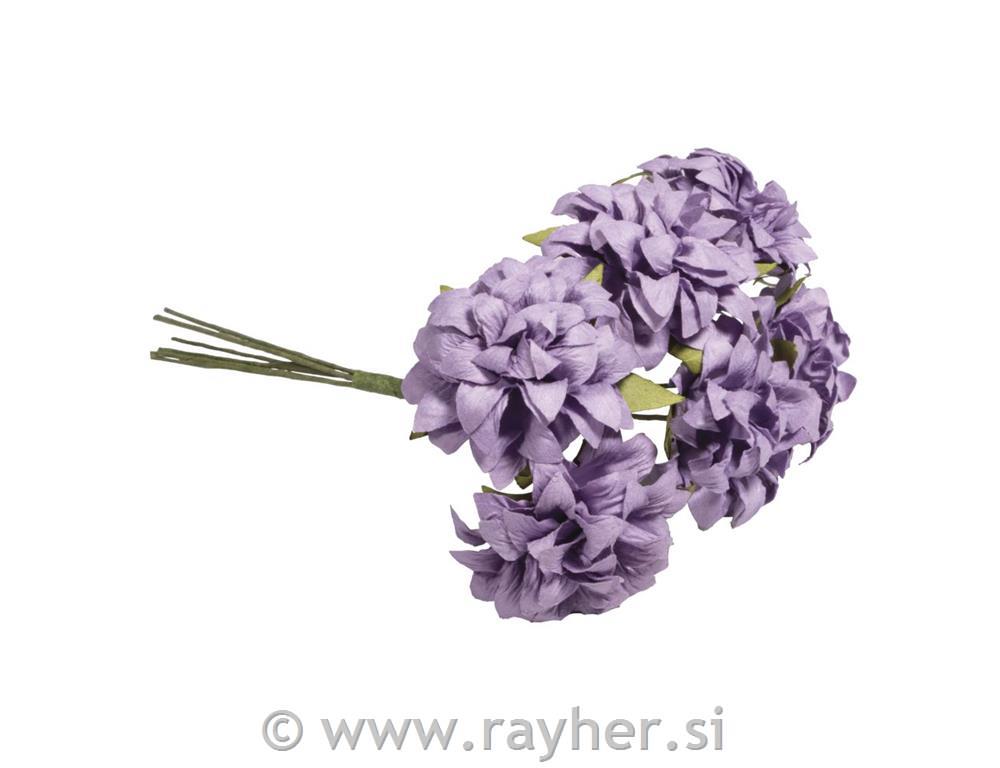 Anemone iz papirja, 30mm, 6 kosov, vijolične