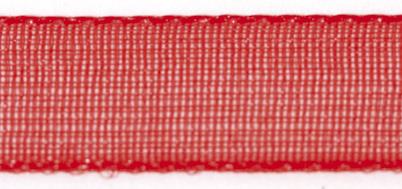 Trak organza, rdeč, 7mm, 10m