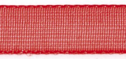 Trak organza, 15 mm, rdeč, 10 m
