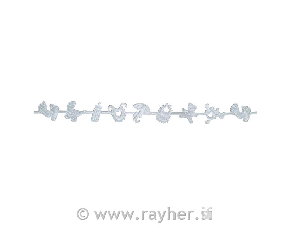 Satin motive punch ribbon, baby blue, bi