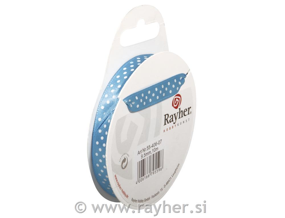 Trak saten s pikami, turkizen, 9,5mm, 10m