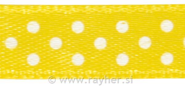 Trak saten s pikami, rumen, 9,5mm, 10m