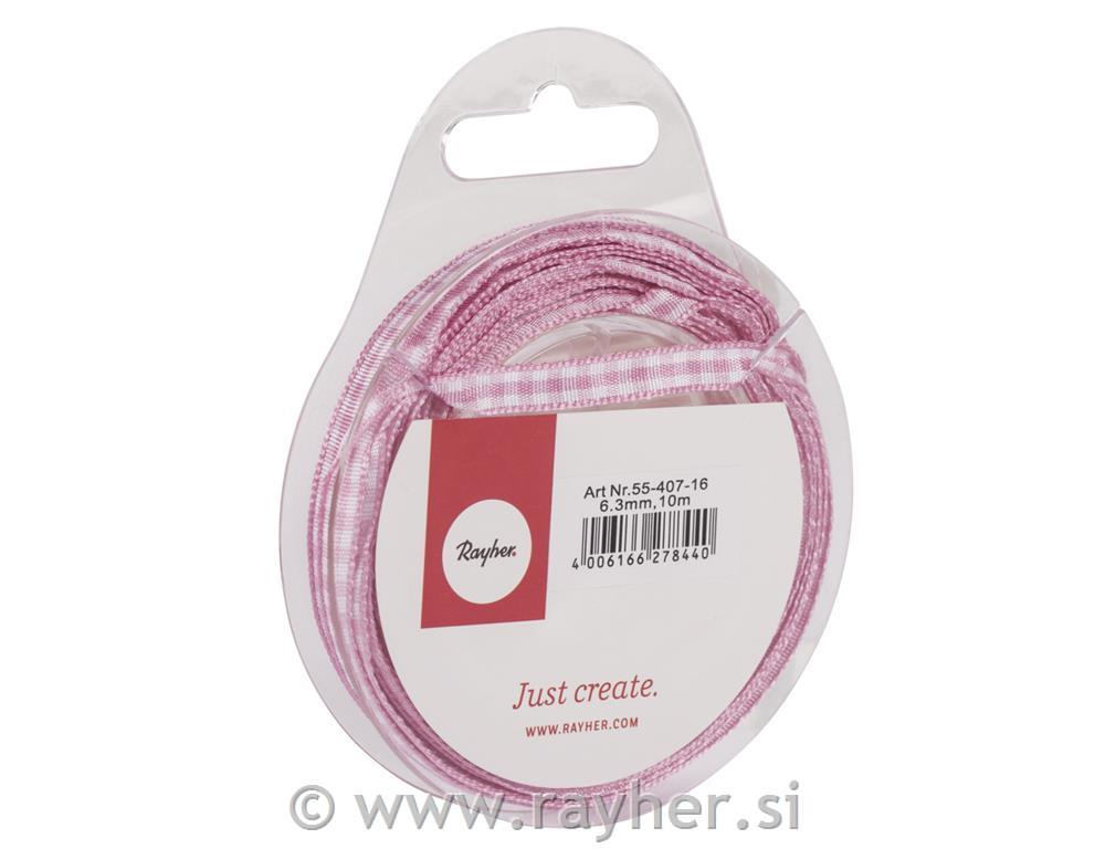 Trak karo, svetlo roza, 6mm, 10m