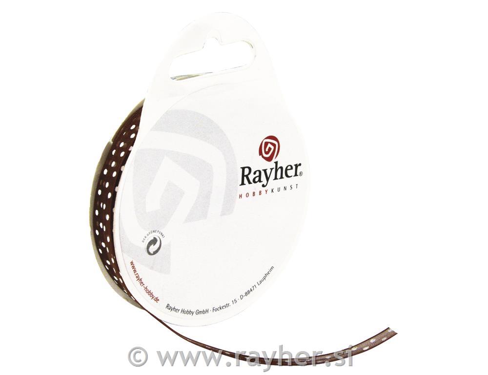 Trakovi organza s pikami, temno rjav, 6mm, 10m